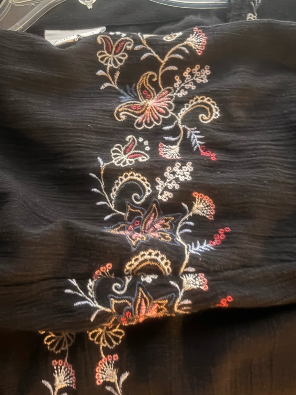 J. Jill Black Embroidered Blouse - Picture 4 of 7